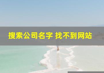 搜索公司名字 找不到网站